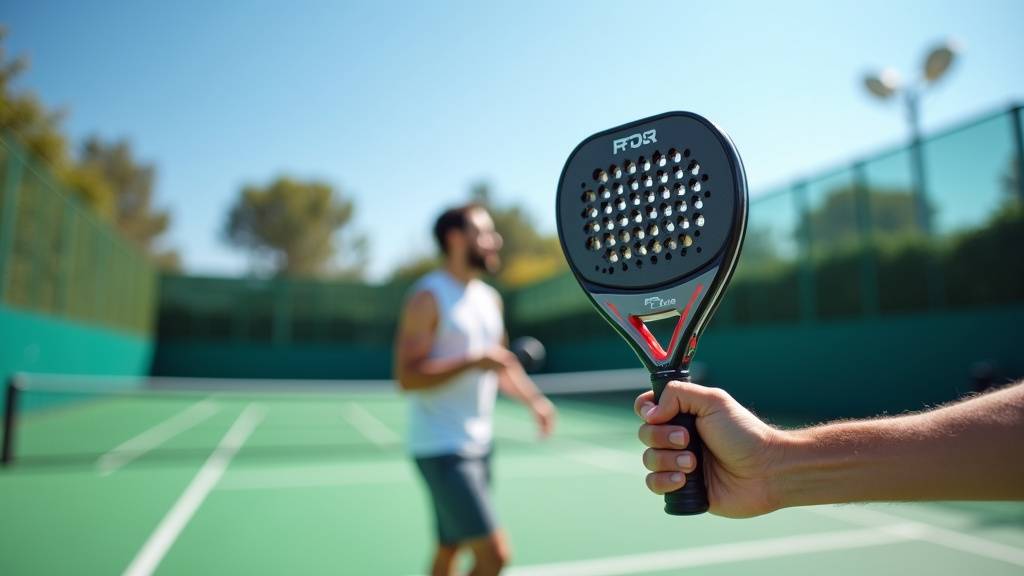 Sélection de raquettes de padel pour débutants sur un terrain